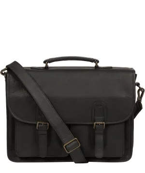 'Scott' Black Leather Workbag