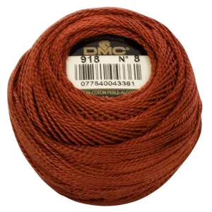 Size 8 Pearl Cotton Ball in Color 918 ~ Dark Red Copper
