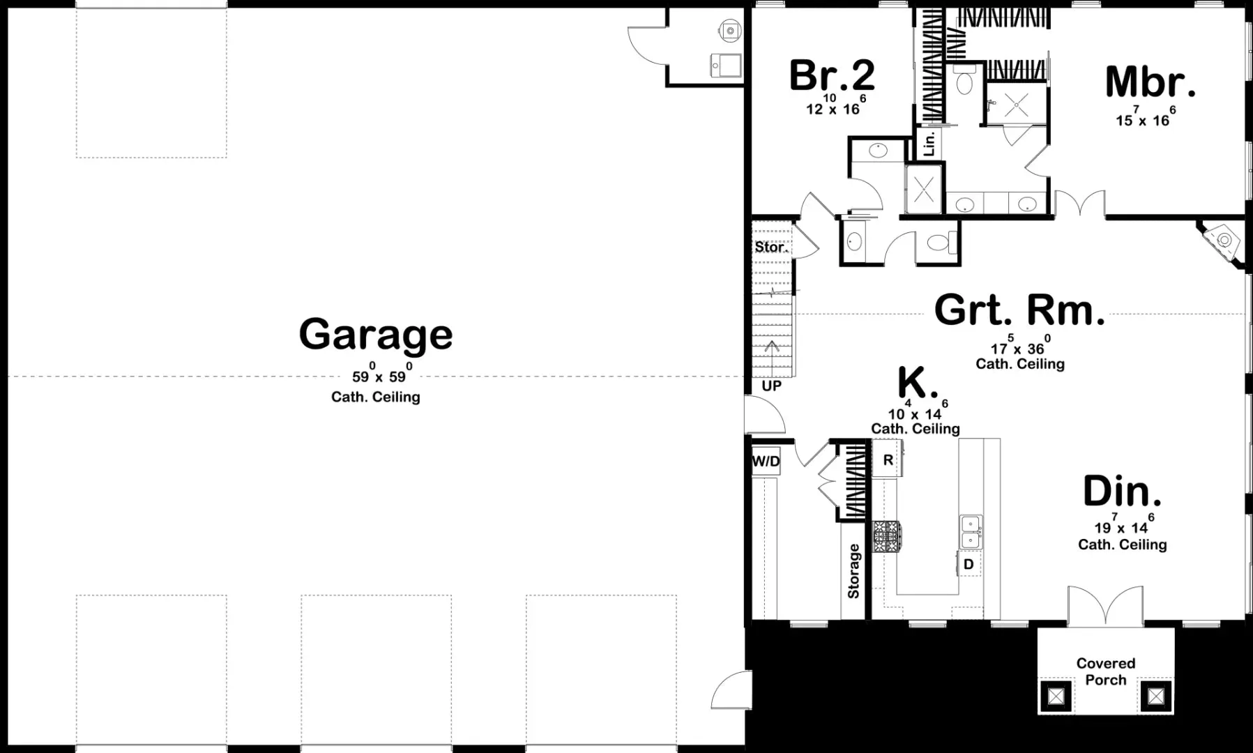 Spacious 4-Bay Garage Plan with 2,776 sq ft Living Space