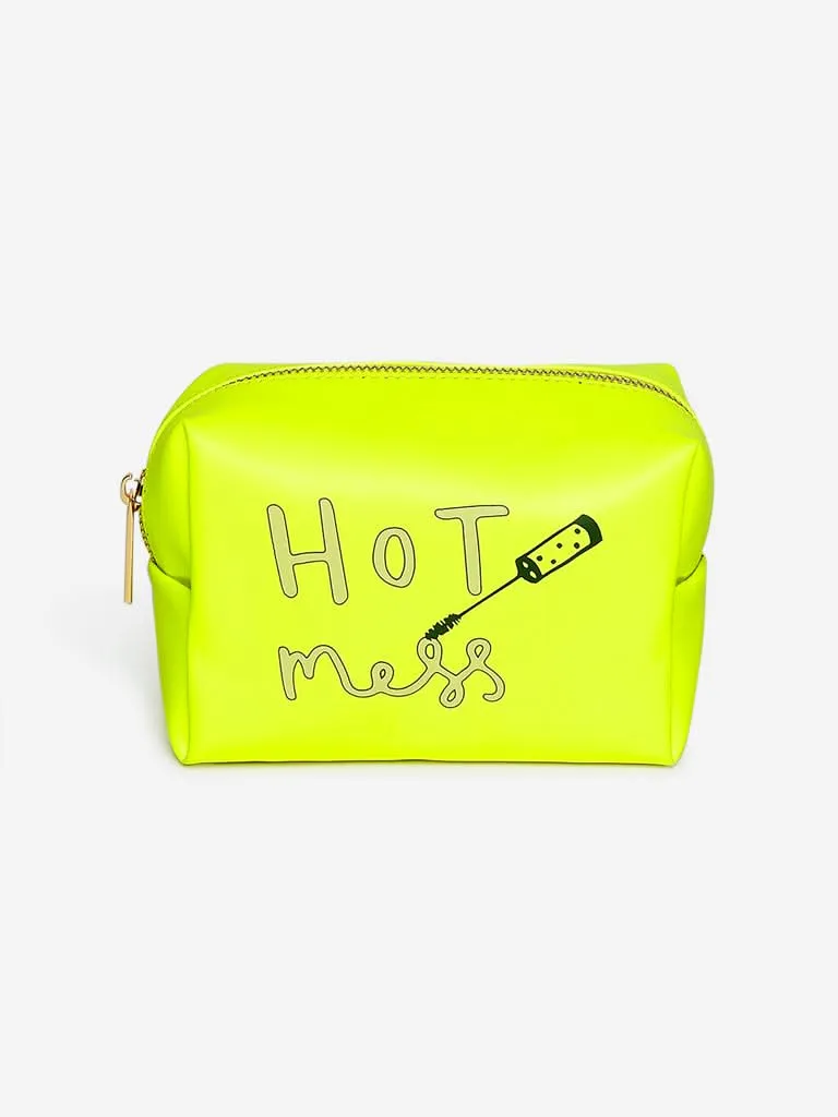 Studiowest Yellow Hot Mess Print Makeup Pouch