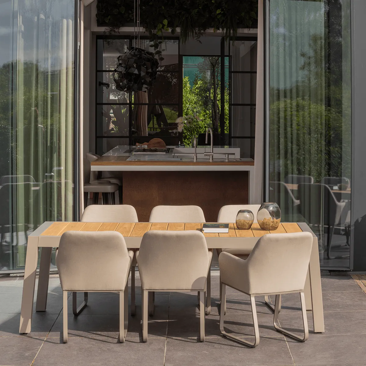 Sulphur Sand Wood/Aluminium Dining Table
