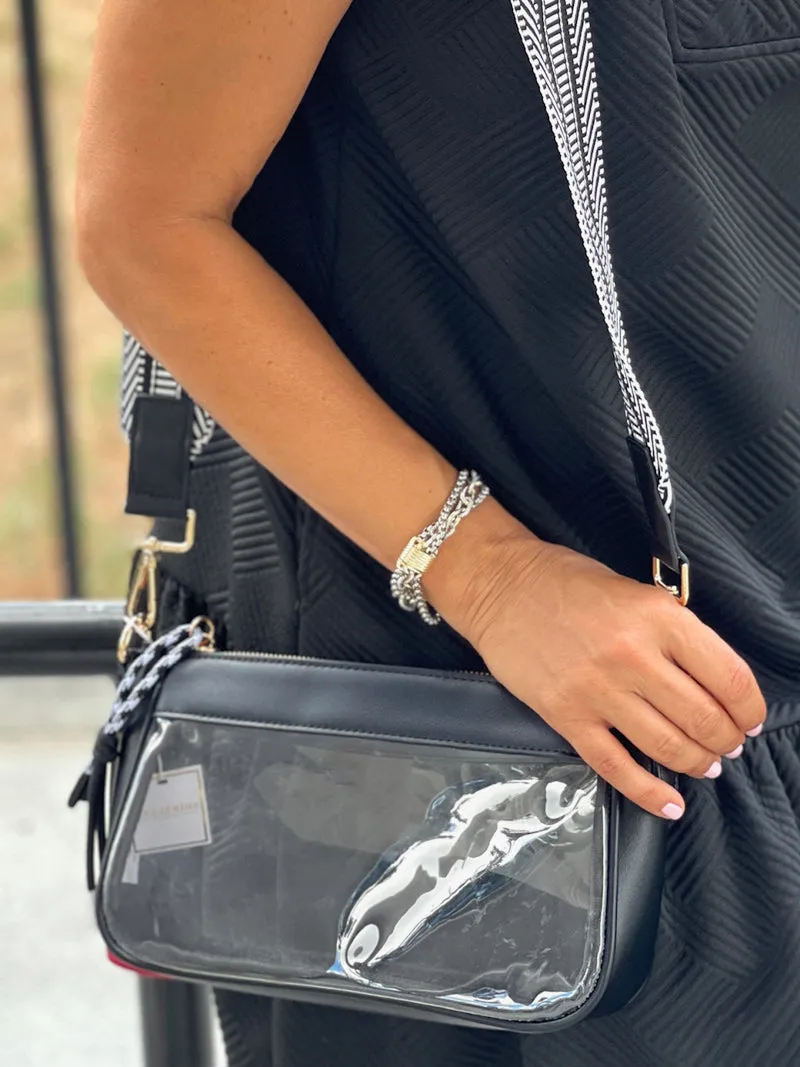 The Spectator Two-Way Clear Bag - Black