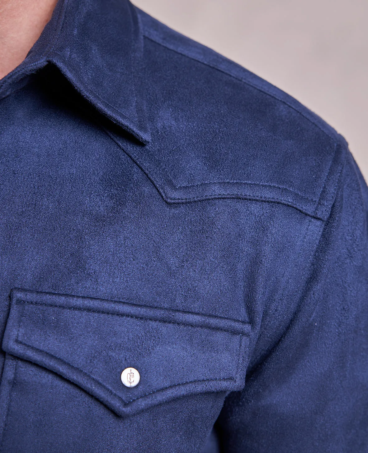 The Wyatt - Microsuede Shirt Jacket - Navy