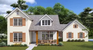 Three Bedroom Home Plan with Spacious Living and Garage Features