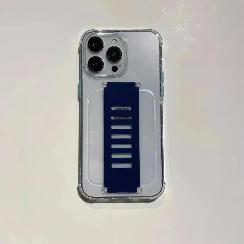 Transparent Case Wrist Strap Bracket Non-slip Phone Case