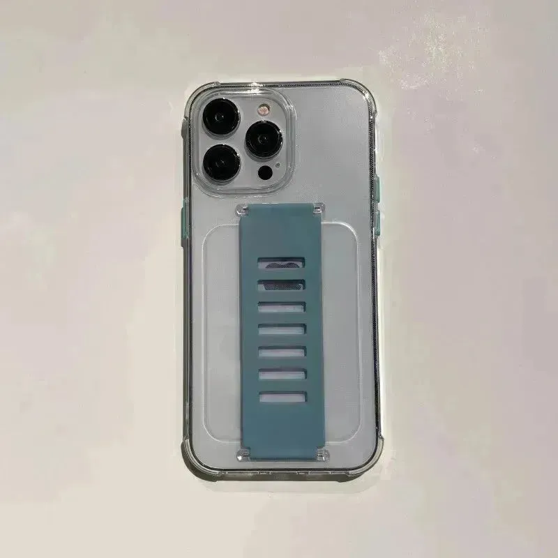 Transparent Case Wrist Strap Bracket Non-slip Phone Case