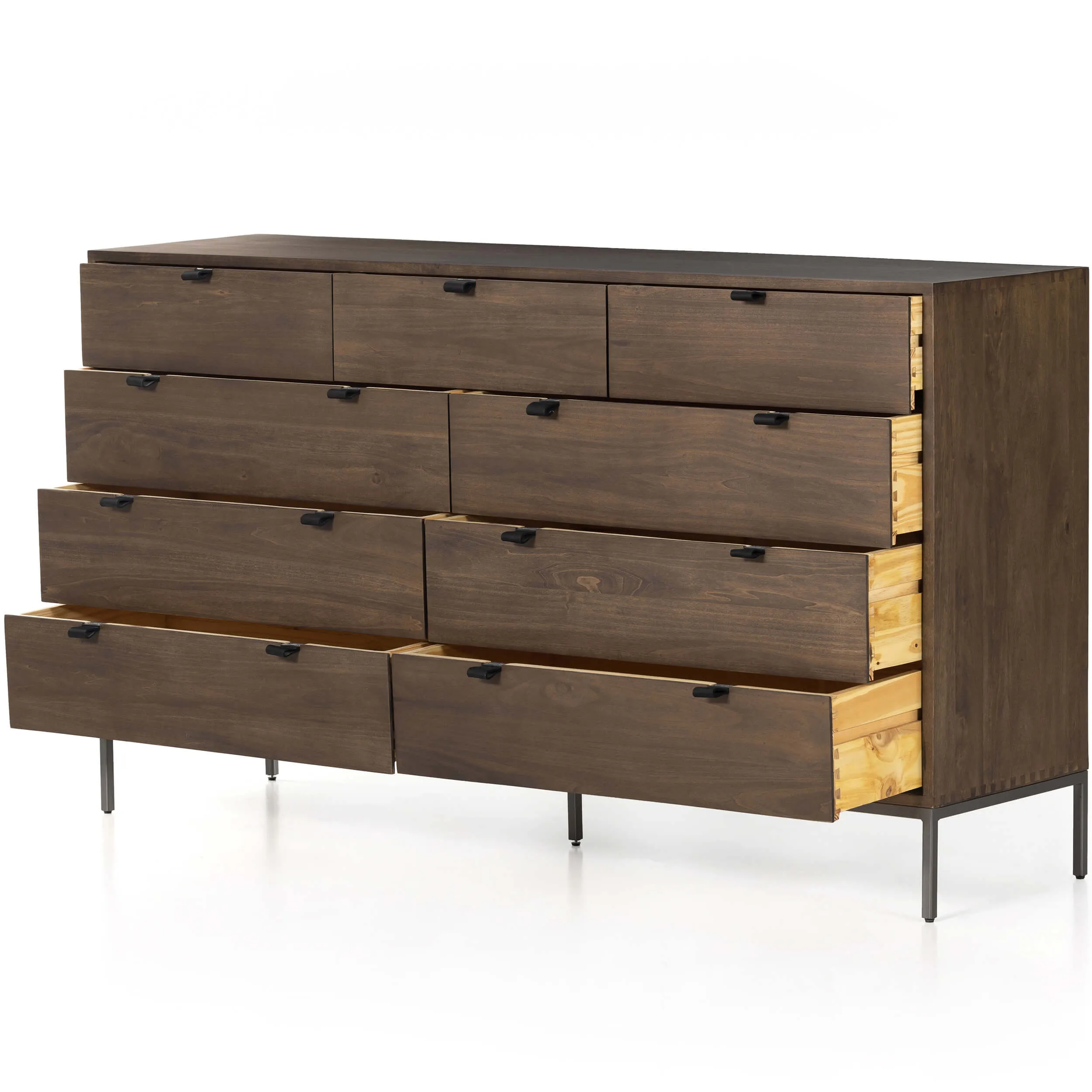 Trey 9 Drawer Dresser, Auburn