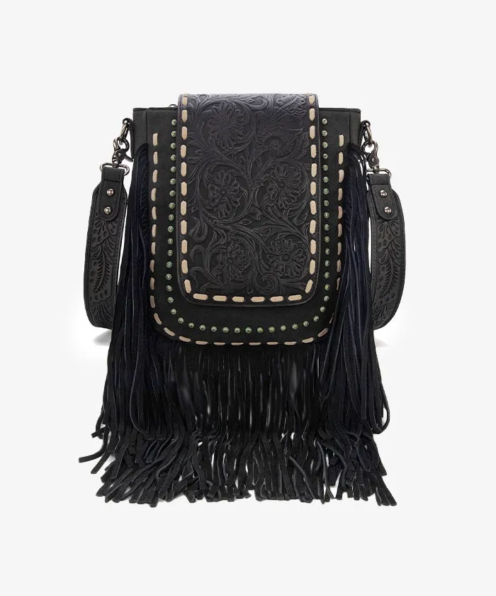 Trinity Ranch Fringe Tooled Crossbody