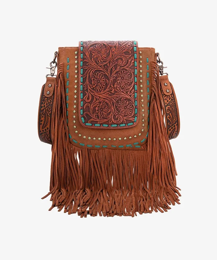 Trinity Ranch Fringe Tooled Crossbody