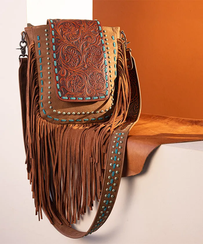 Trinity Ranch Fringe Tooled Crossbody