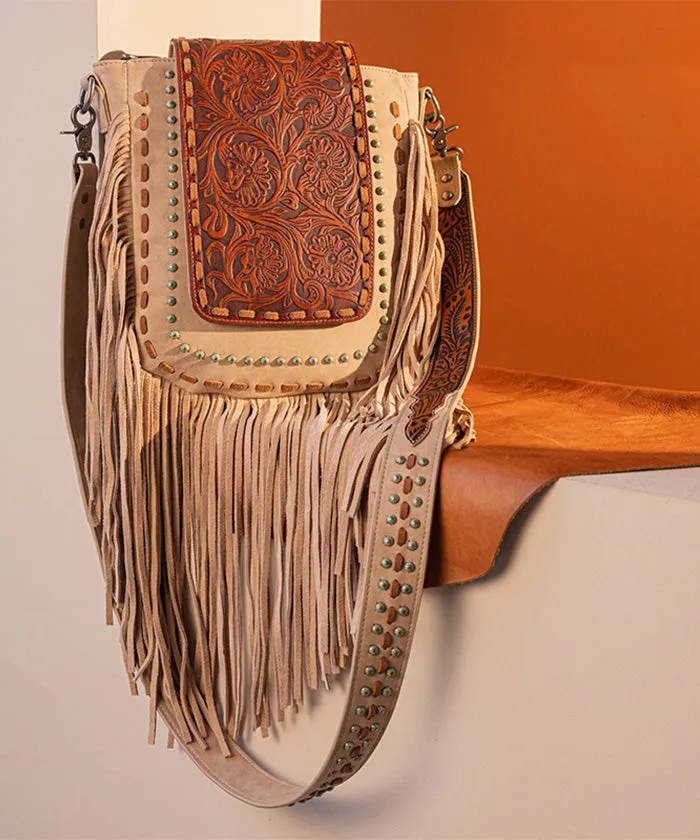 Trinity Ranch Fringe Tooled Crossbody