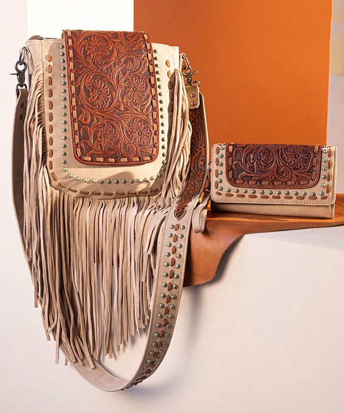 Trinity Ranch Fringe Tooled Crossbody