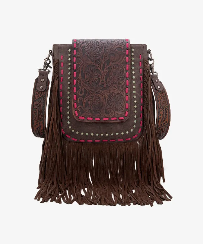 Trinity Ranch Fringe Tooled Crossbody