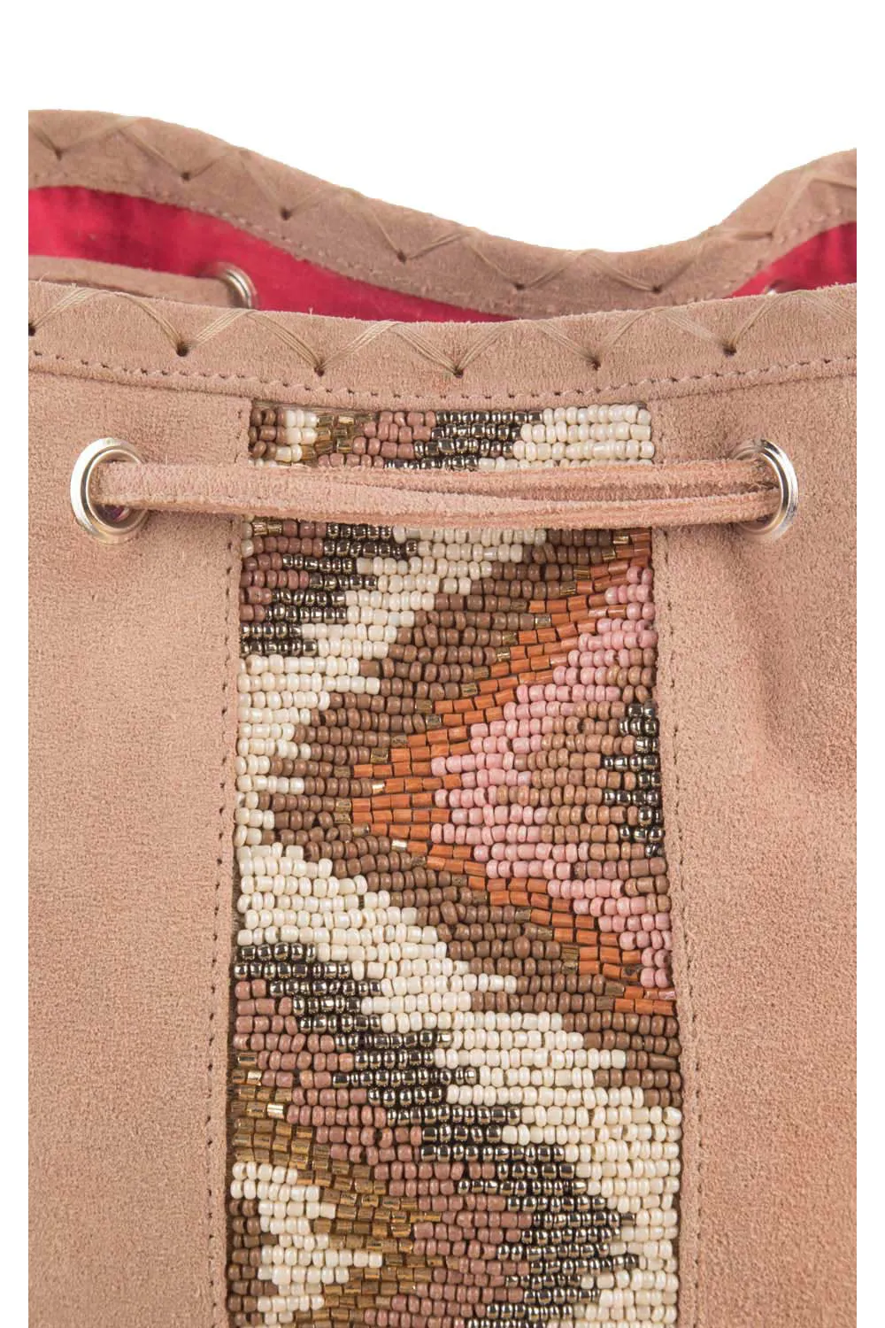 TUSA SUEDE BEADED FRINGE SATCHEL
