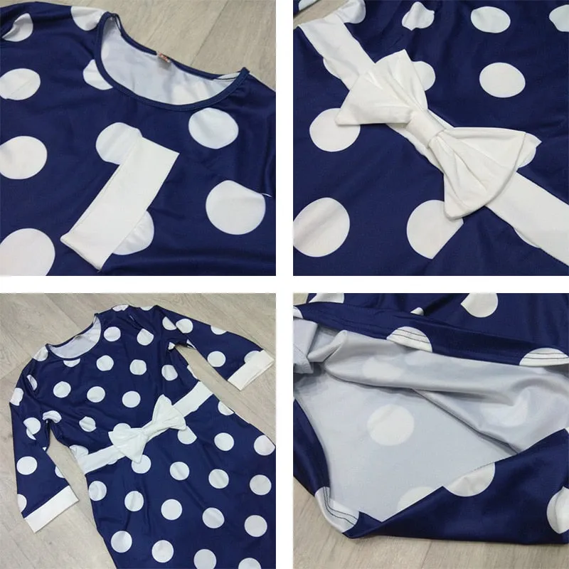 VenusFox Women Polka Dot Vintage Bodycon Dress