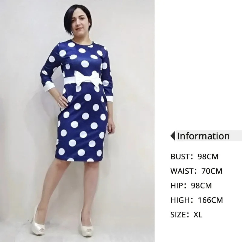 VenusFox Women Polka Dot Vintage Bodycon Dress