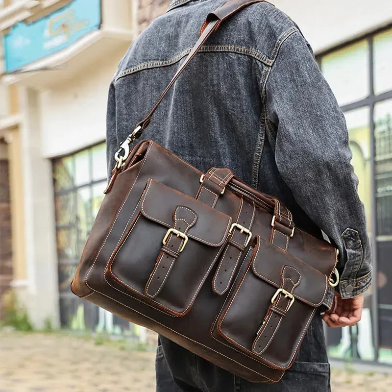 Vintage Leather Briefcase for 15.6 inch Laptop