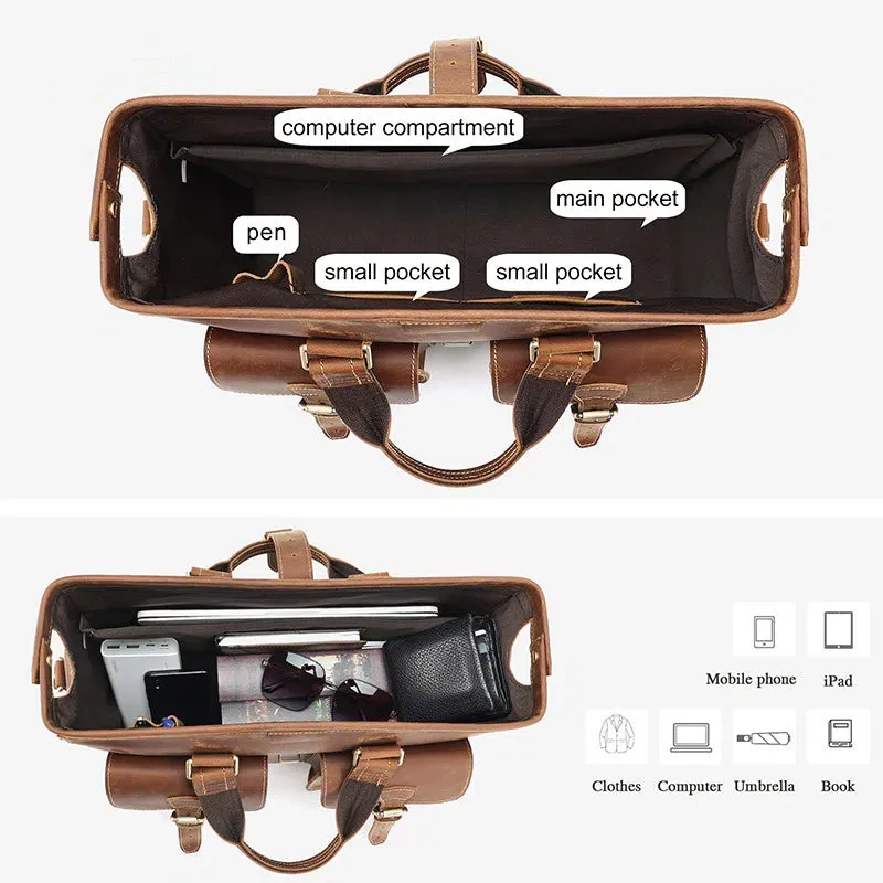 Vintage Leather Briefcase for 15.6 inch Laptop