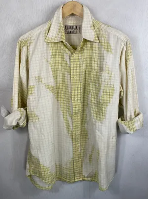 Vintage Yellow, White and Light Blue Lightweight Cotton Size Medium