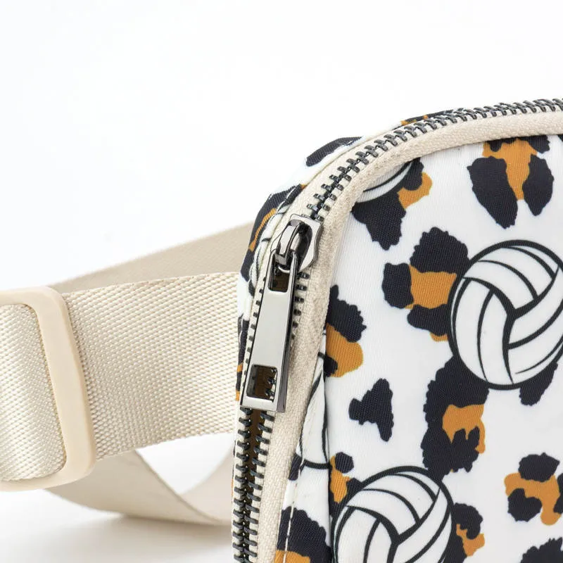 Volleyball & Leopard Print Easy Carry Belt Bag