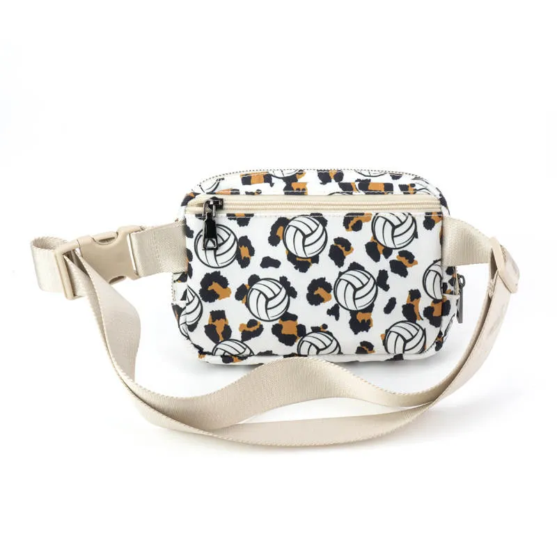 Volleyball & Leopard Print Easy Carry Belt Bag