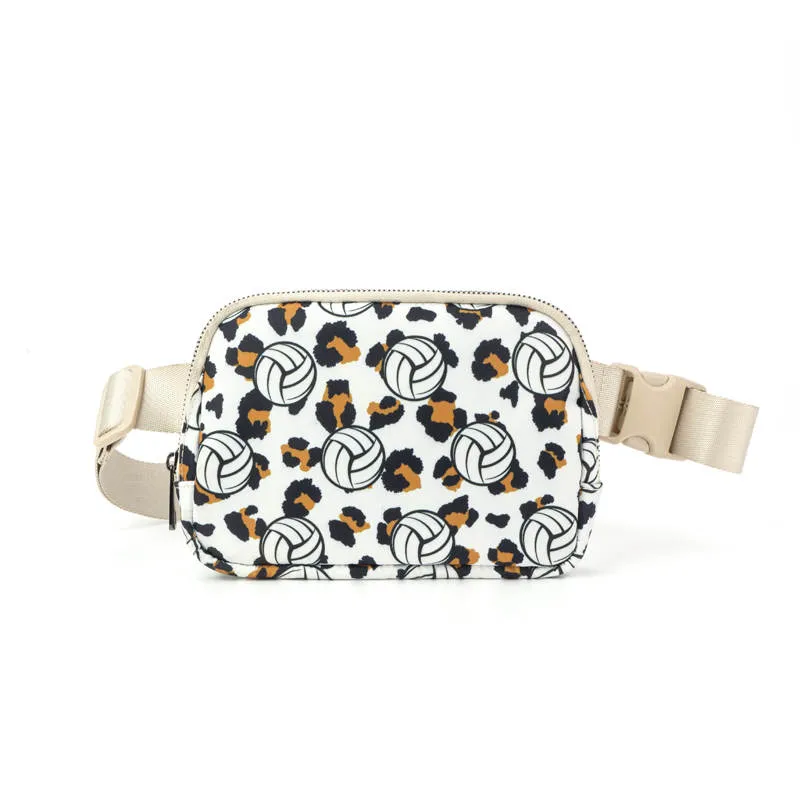 Volleyball & Leopard Print Easy Carry Belt Bag