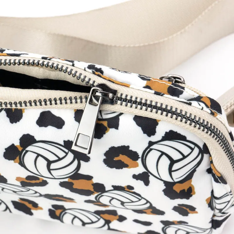 Volleyball & Leopard Print Easy Carry Belt Bag
