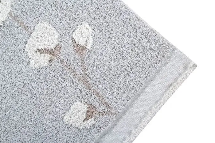 Washable cotton rug "cotton bolls"