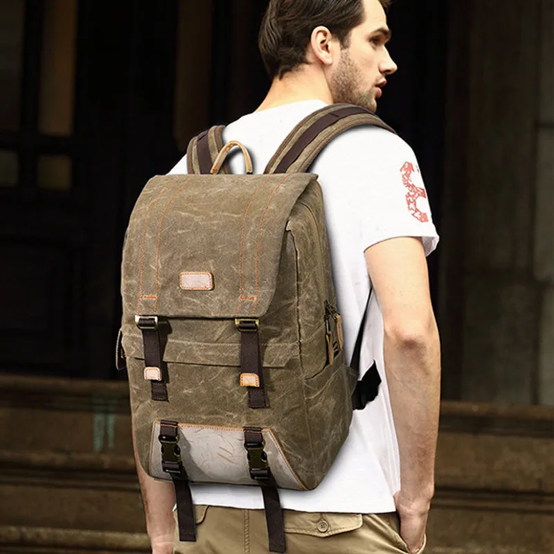 Waterproof Camera Backpack Canvas Laptop Bags Travel Bag