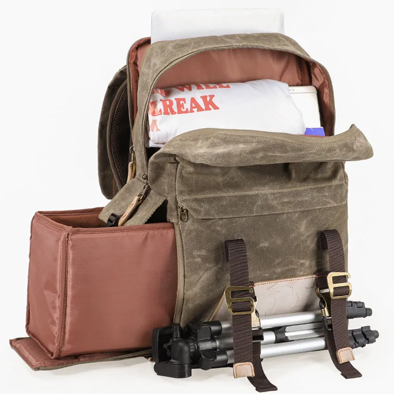 Waterproof Camera Backpack Canvas Laptop Bags Travel Bag