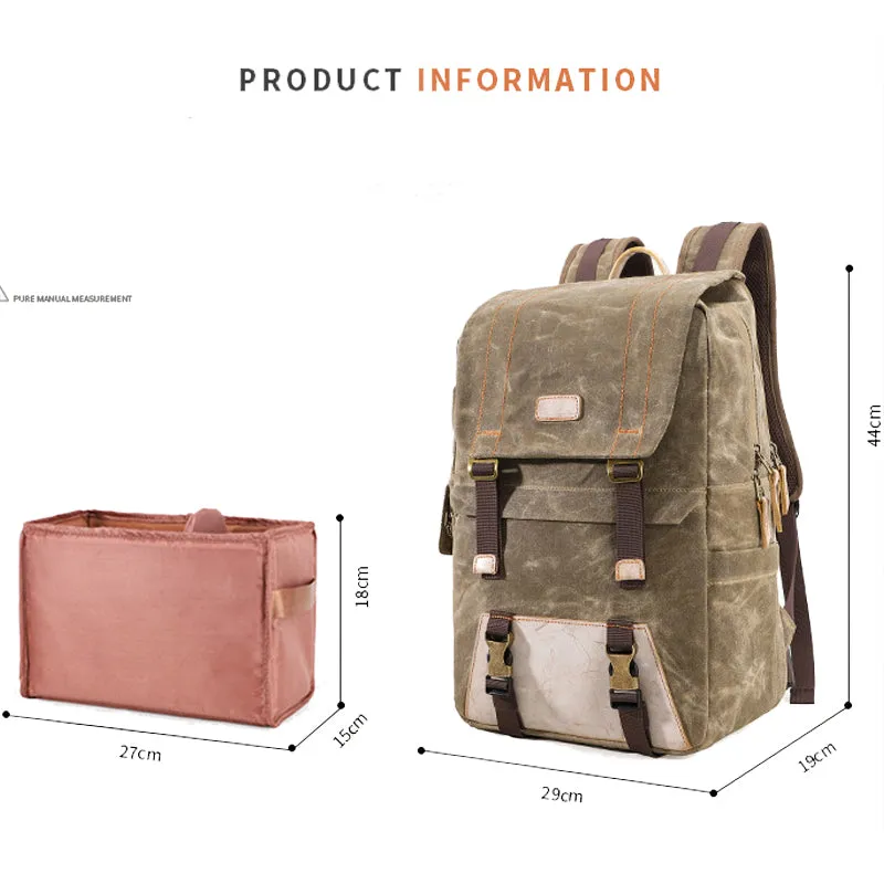 Waterproof Camera Backpack Canvas Laptop Bags Travel Bag