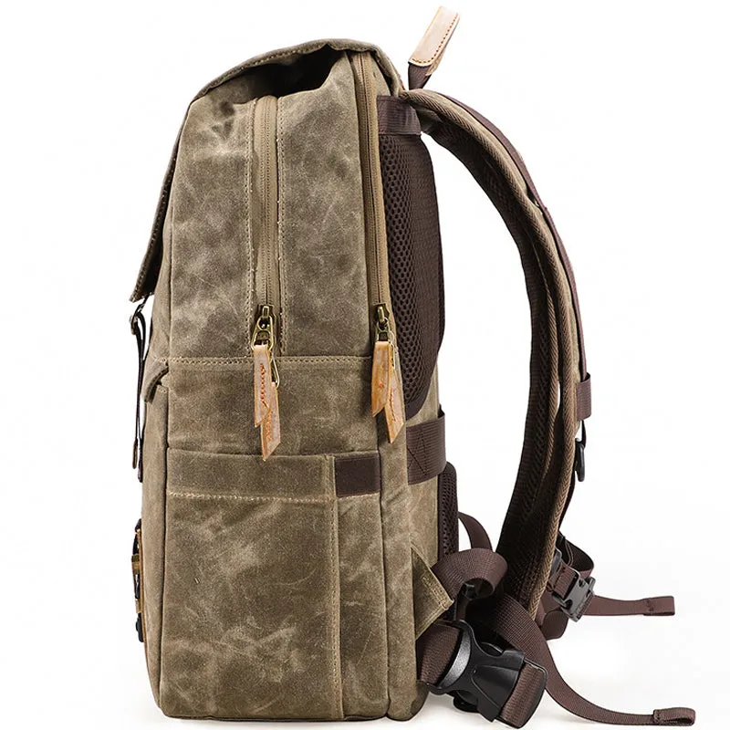 Waterproof Camera Backpack Canvas Laptop Bags Travel Bag