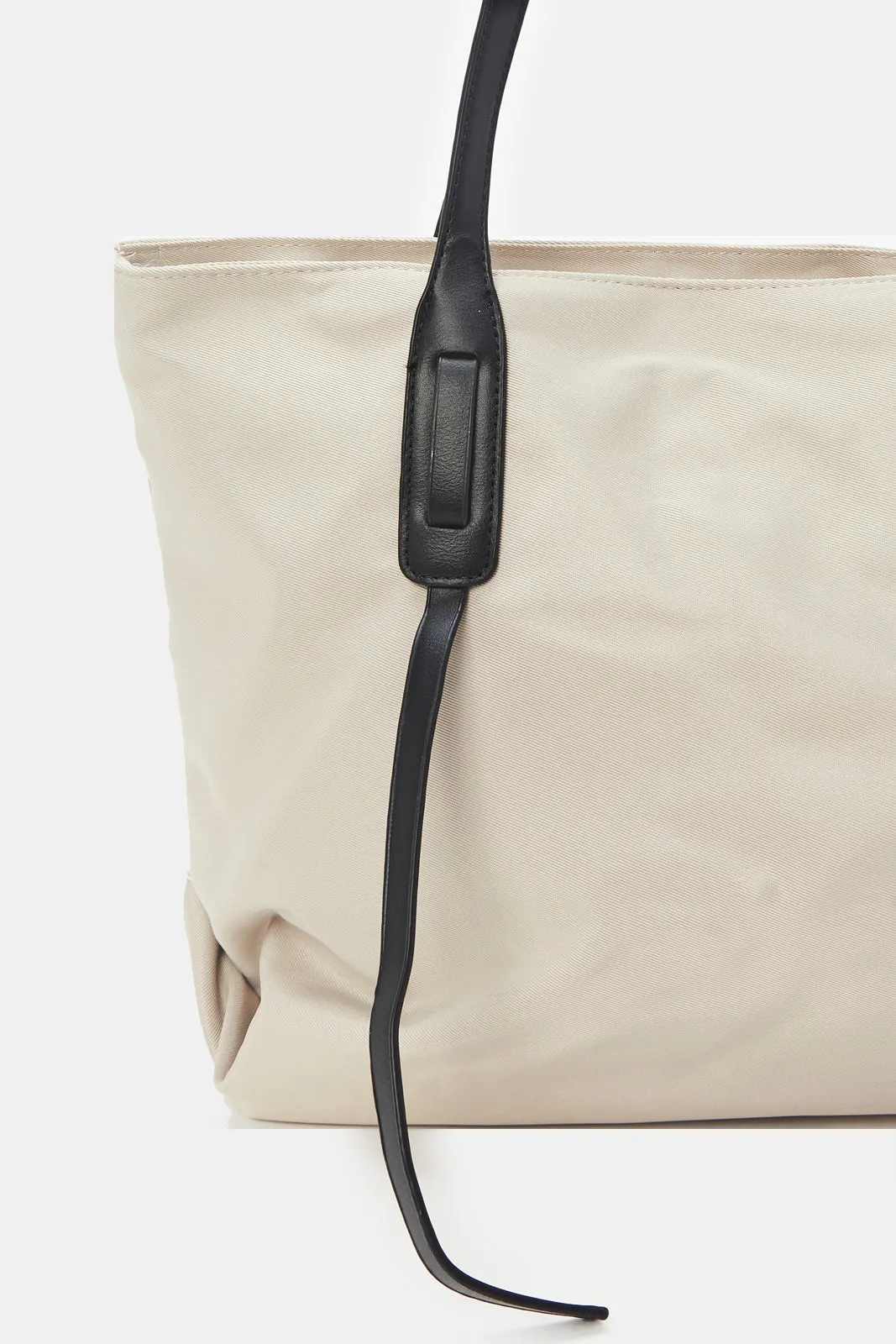 Women Beige Tote Bag With Handles